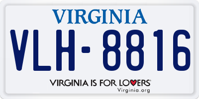 VA license plate VLH8816