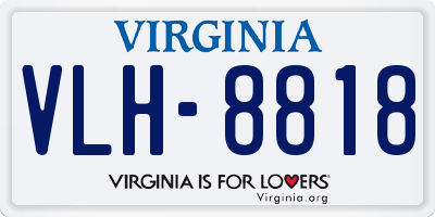 VA license plate VLH8818