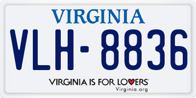 VA license plate VLH8836