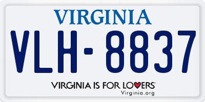 VA license plate VLH8837
