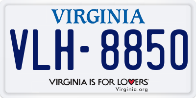 VA license plate VLH8850