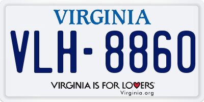 VA license plate VLH8860