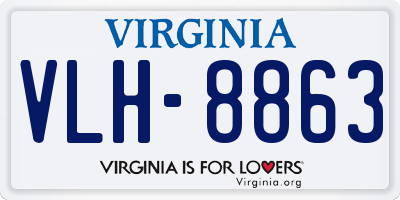VA license plate VLH8863