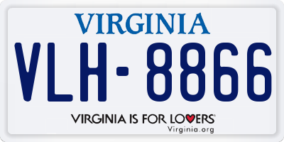 VA license plate VLH8866