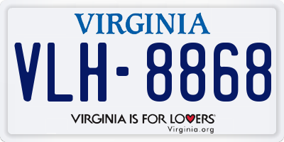 VA license plate VLH8868