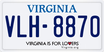VA license plate VLH8870