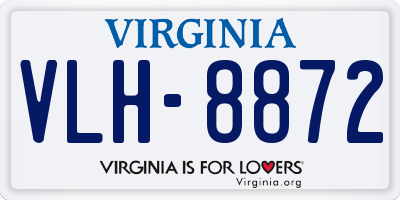 VA license plate VLH8872
