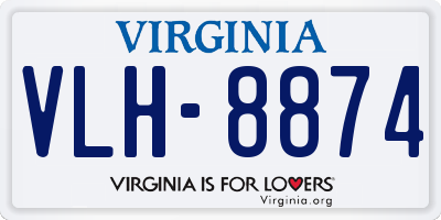 VA license plate VLH8874