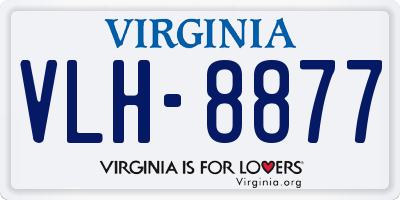 VA license plate VLH8877