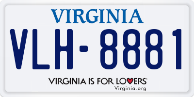 VA license plate VLH8881