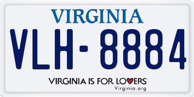 VA license plate VLH8884