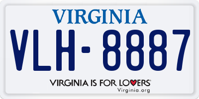 VA license plate VLH8887