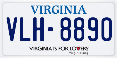 VA license plate VLH8890