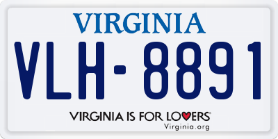 VA license plate VLH8891