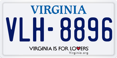 VA license plate VLH8896