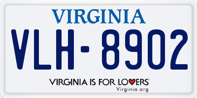 VA license plate VLH8902