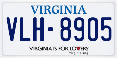 VA license plate VLH8905