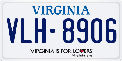 VA license plate VLH8906