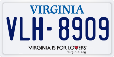 VA license plate VLH8909