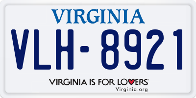 VA license plate VLH8921
