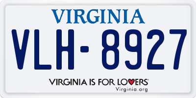 VA license plate VLH8927