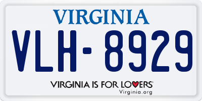 VA license plate VLH8929