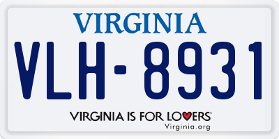 VA license plate VLH8931