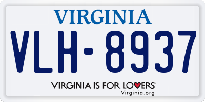 VA license plate VLH8937
