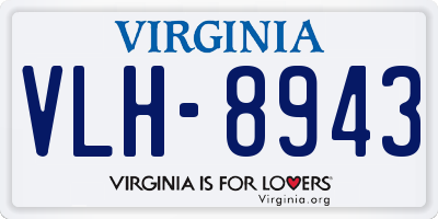 VA license plate VLH8943