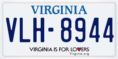 VA license plate VLH8944