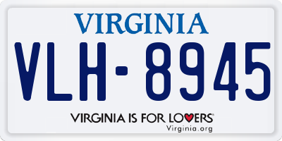 VA license plate VLH8945