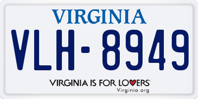 VA license plate VLH8949