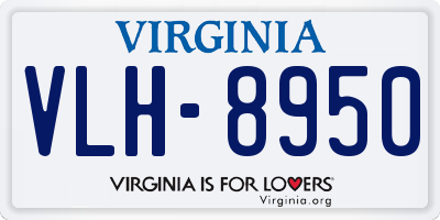 VA license plate VLH8950