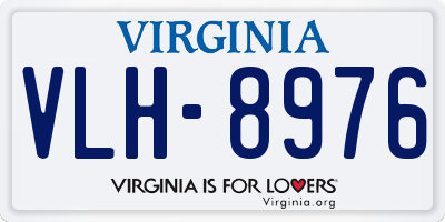 VA license plate VLH8976