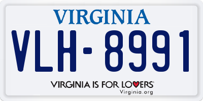 VA license plate VLH8991