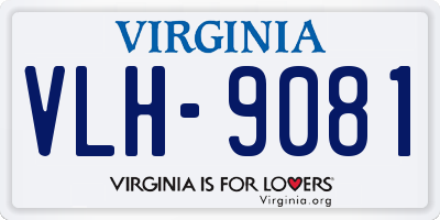 VA license plate VLH9081