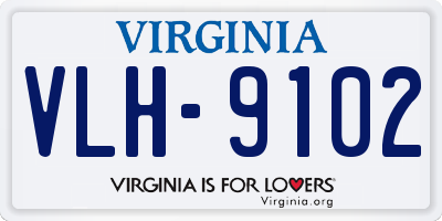 VA license plate VLH9102