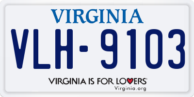 VA license plate VLH9103