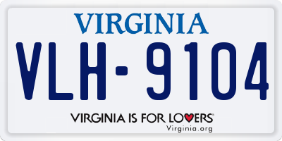 VA license plate VLH9104