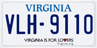 VA license plate VLH9110