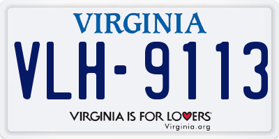 VA license plate VLH9113