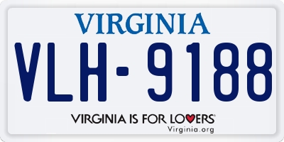 VA license plate VLH9188