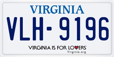 VA license plate VLH9196