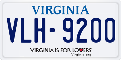VA license plate VLH9200
