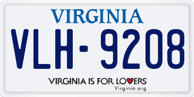 VA license plate VLH9208