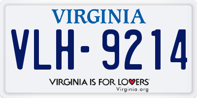 VA license plate VLH9214