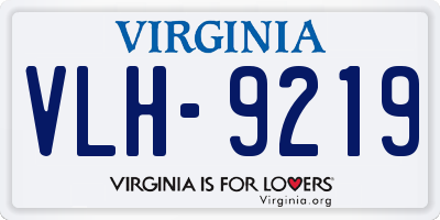 VA license plate VLH9219