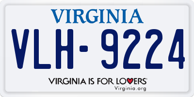 VA license plate VLH9224