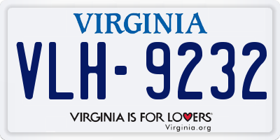 VA license plate VLH9232