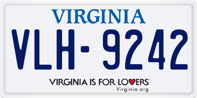 VA license plate VLH9242